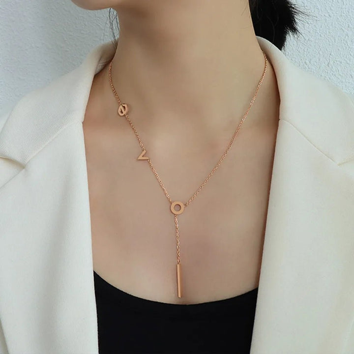 Titanium STeesl Letter Necklace - Nikki &amp; Co. Boutique