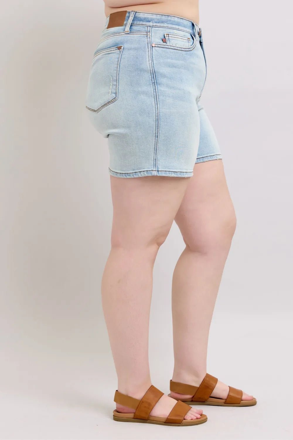 Judy Blue Full Size 2 Button Denim Shorts with Pockets Plus Size | Nikki &amp; Co. Boutique