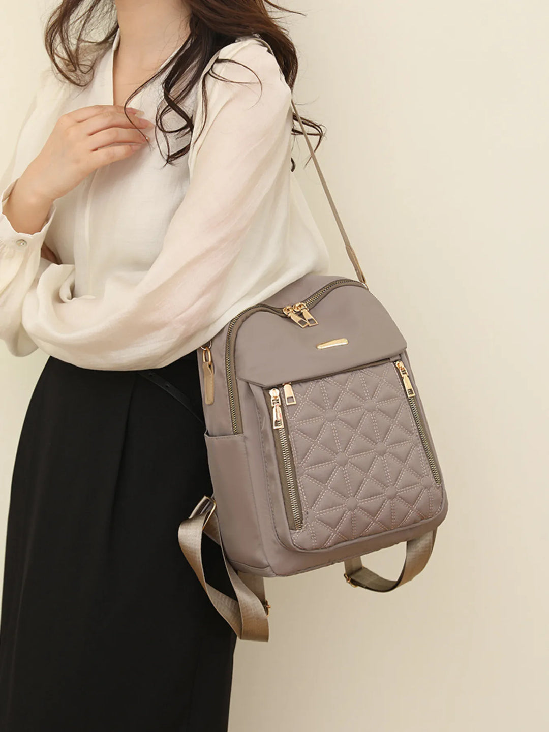 Quilted Oxford Cloth Backpack Bag - Nikki &amp; Co. Boutique