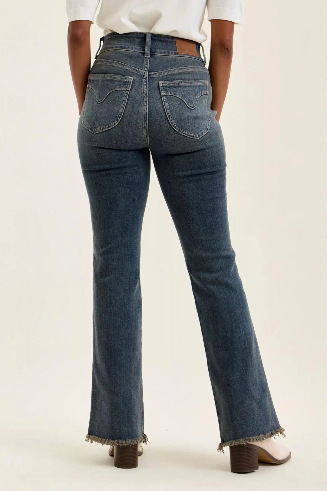 Judy Blue High Waist Double Button Frayed Hem Jeans - Nikki &amp; Co. Boutique