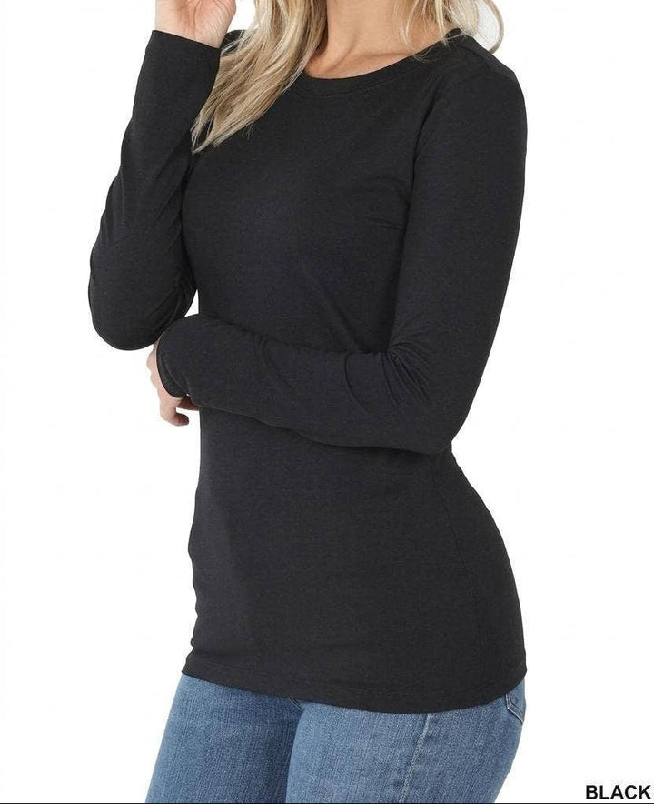 Zenana - Buttery Soft Microfiber Long Sleeve Tee – 5 Colors (NP) - Nikki &amp; Co. Boutique