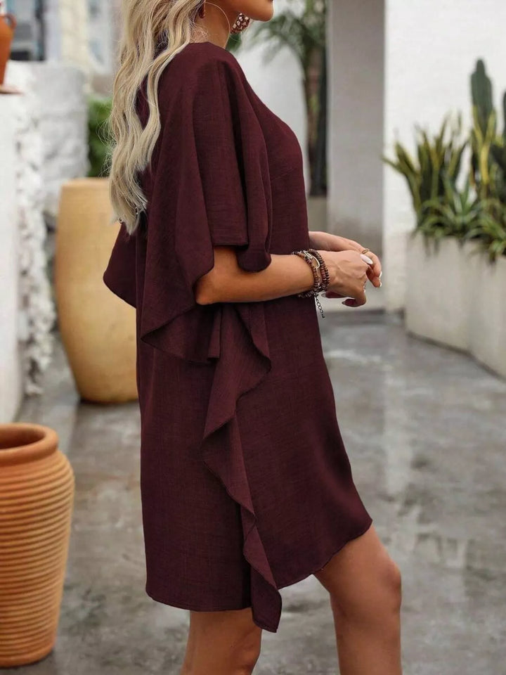 Ruffled Flutter Sleeve V-Neck Mini Dress | Nikki &amp; Co. Boutique