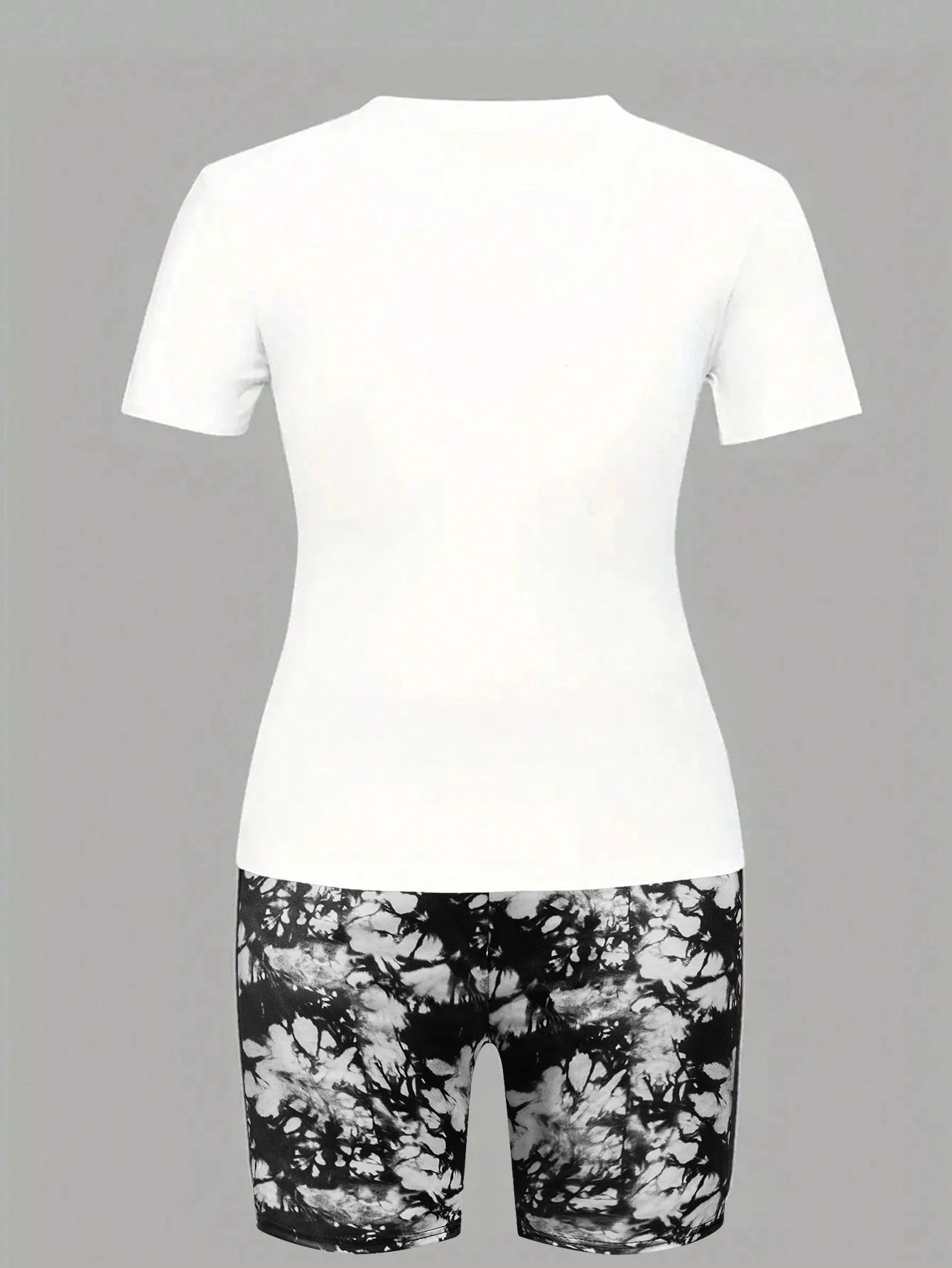 Color Earphones Print Women T Shirts Two Piece Set Fashion Novel Floral Shorts Sets Summer Breathable Cotton Shirt Shorts Female