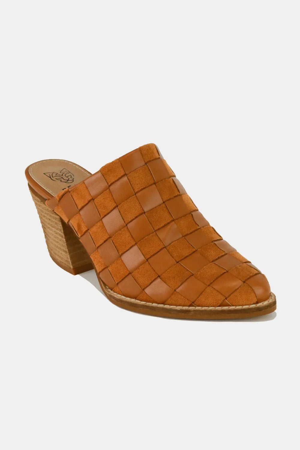 Beast Fashion Woven Checkerboard Block Heel Mule Shoes - Nikki & Co. Boutique