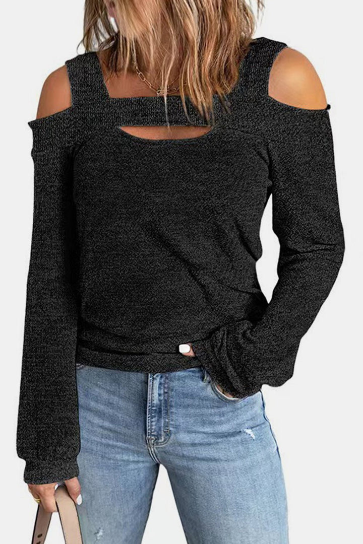 Full Size Cutout Cold Shoulder Blouse | Nikki &amp; Co. Boutique