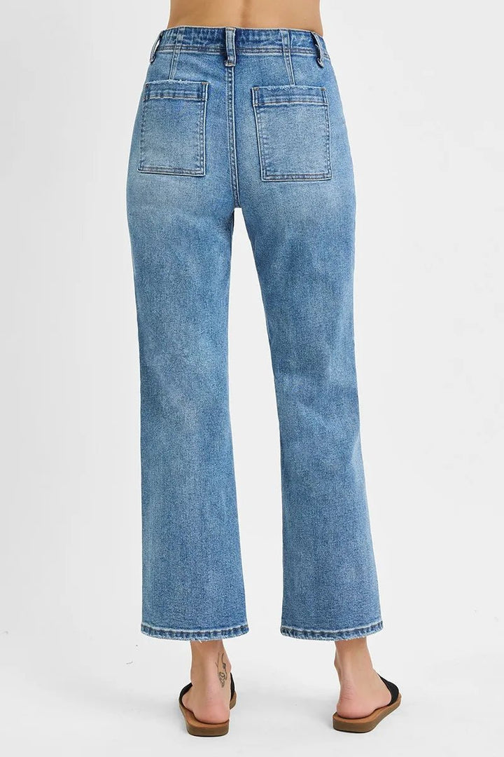 RISEN Full Size High Waisted Bootcut Cropped Jeans Plus Size - Nikki &amp; Co. Boutique