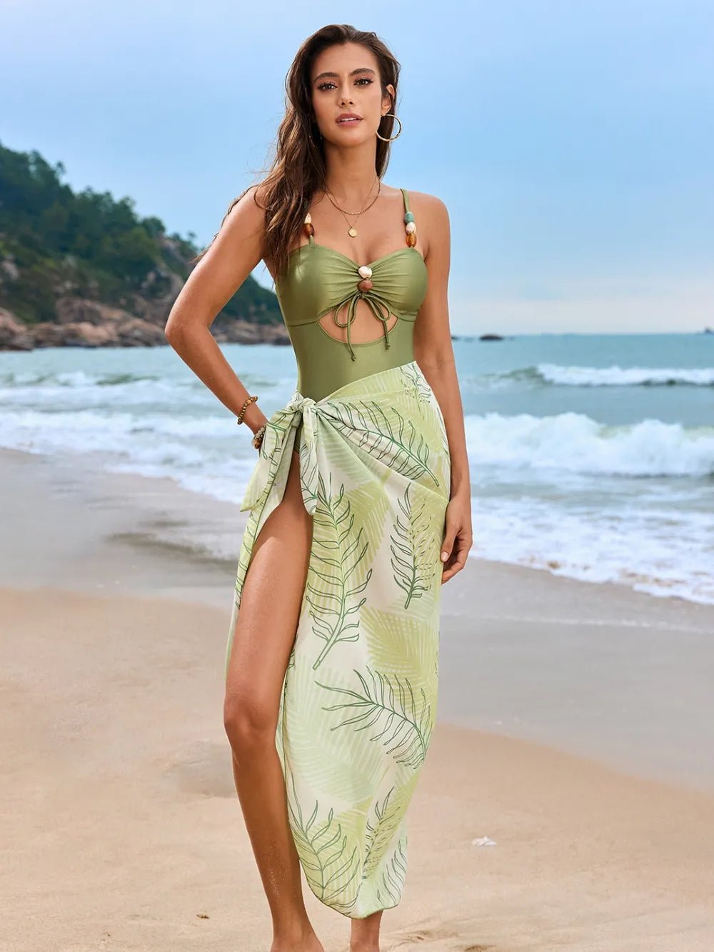 Cutout Sweetheart Neck One-Piece Swimwear and Cover-Up Swim Sets | Nikki &amp; Co. Boutique