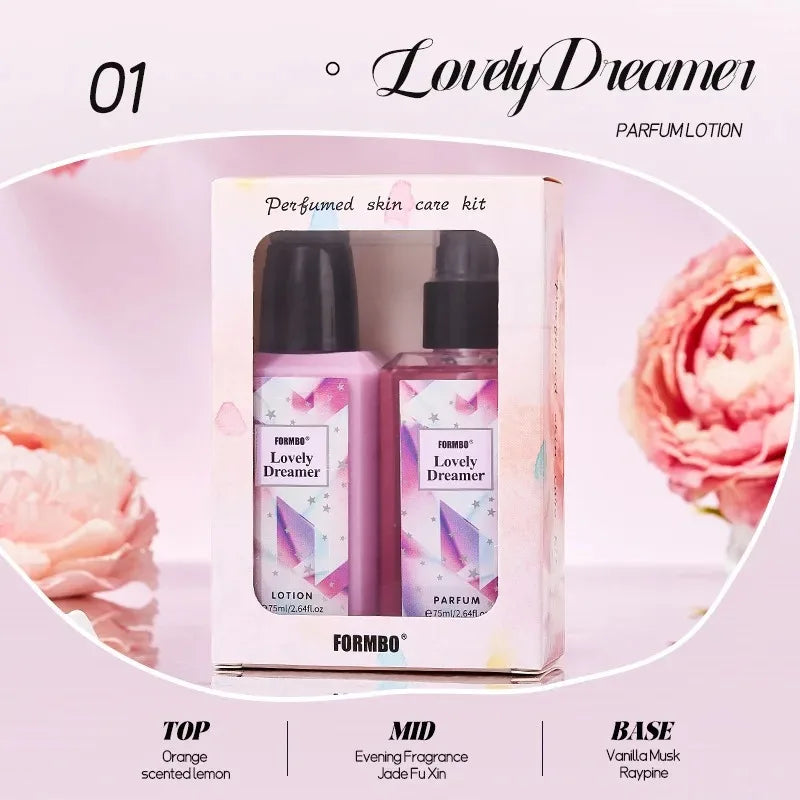 75 ml French Floral Perfume Set, Popular Long-Lasting Fresh, Light Fragrance Perfume - Skin Care Kit