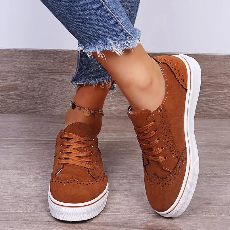 Lace-Up Suedette Flat Sneakers | Nikki & Co. Boutique