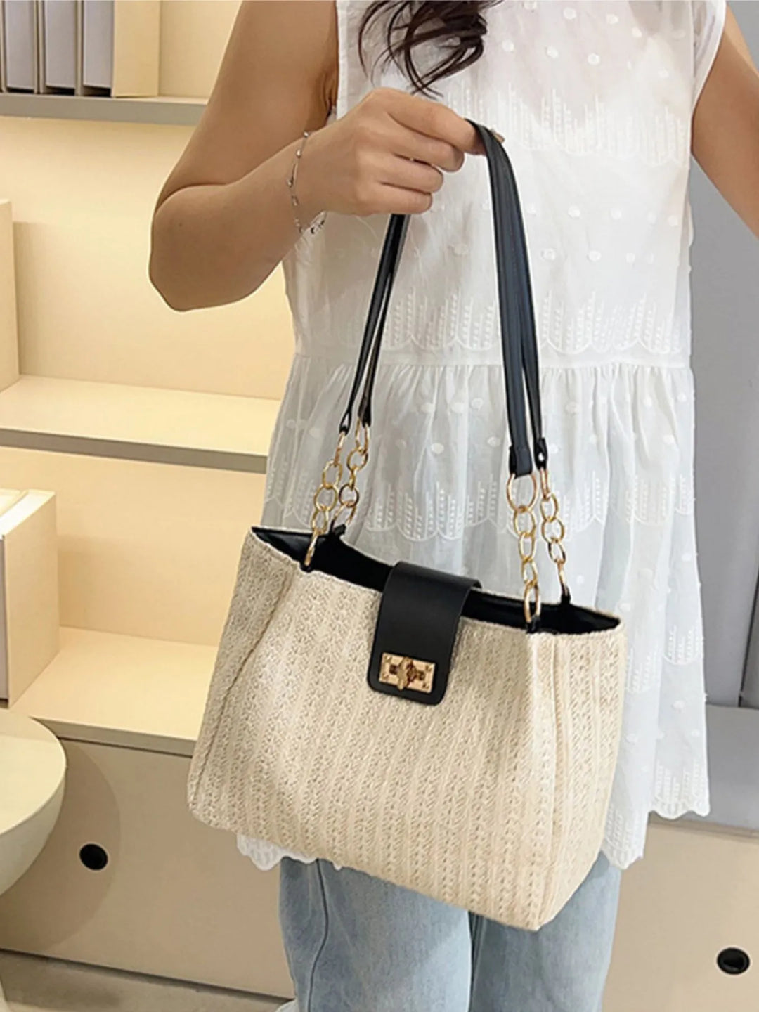Woven Straw Shoulder Bag - Nikki &amp; Co. Boutique