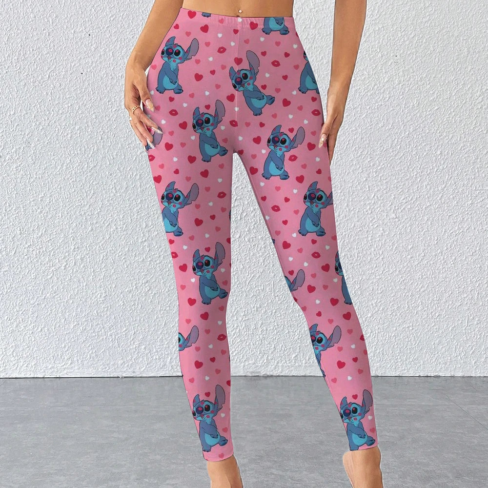 Disney Stitch print Leggings For Women Leggings camouflage Fitness Pants Soft Stretchy Tights Leggings Physical