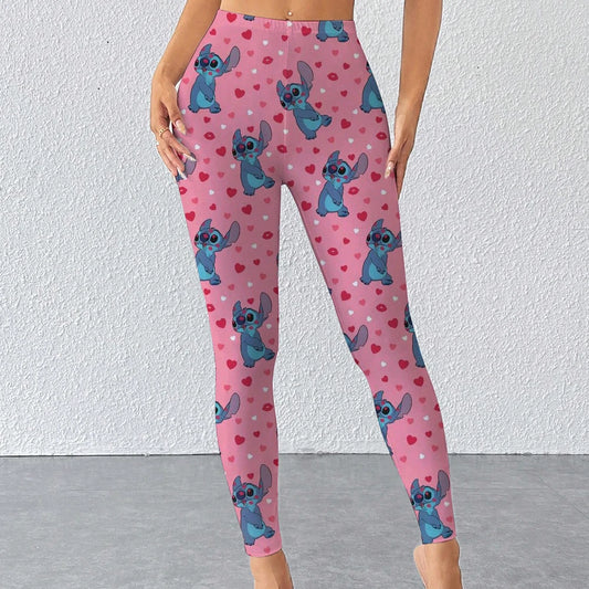 Disney Stitch print Leggings For Women Leggings camouflage Fitness Pants Soft Stretchy Tights Leggings Physical