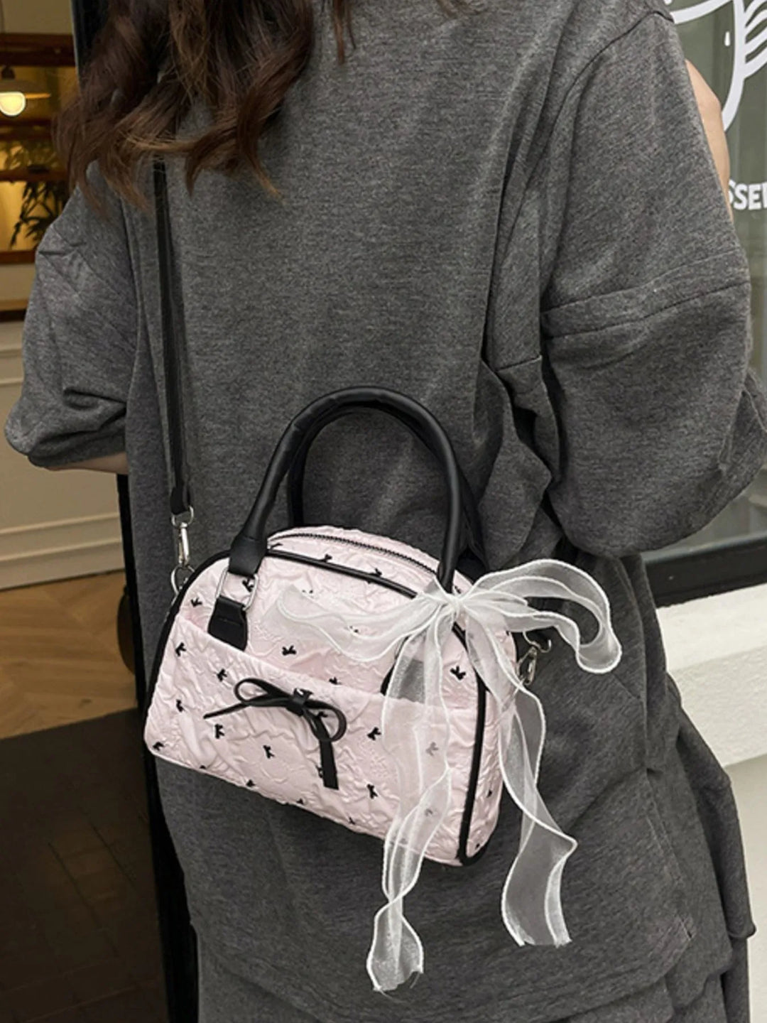 Ruched Bow Crossbody Bag - Nikki &amp; Co. Boutique