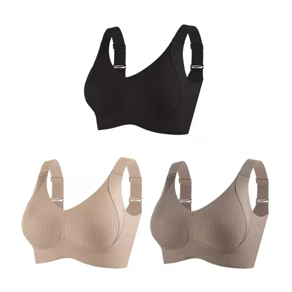 Women's Seamless Underwear, Thin Style, Large Breasts, Small Breasts, No Wires, Pull-up And Anti-sagging Large Size Bra ﻿