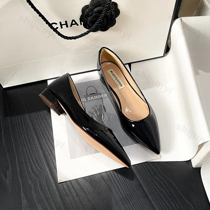Women's Pointed Toe Flat Shoes New Spring Autumn French Style Nude Color Women's Shoes Outdoor Fashion High Heels Party