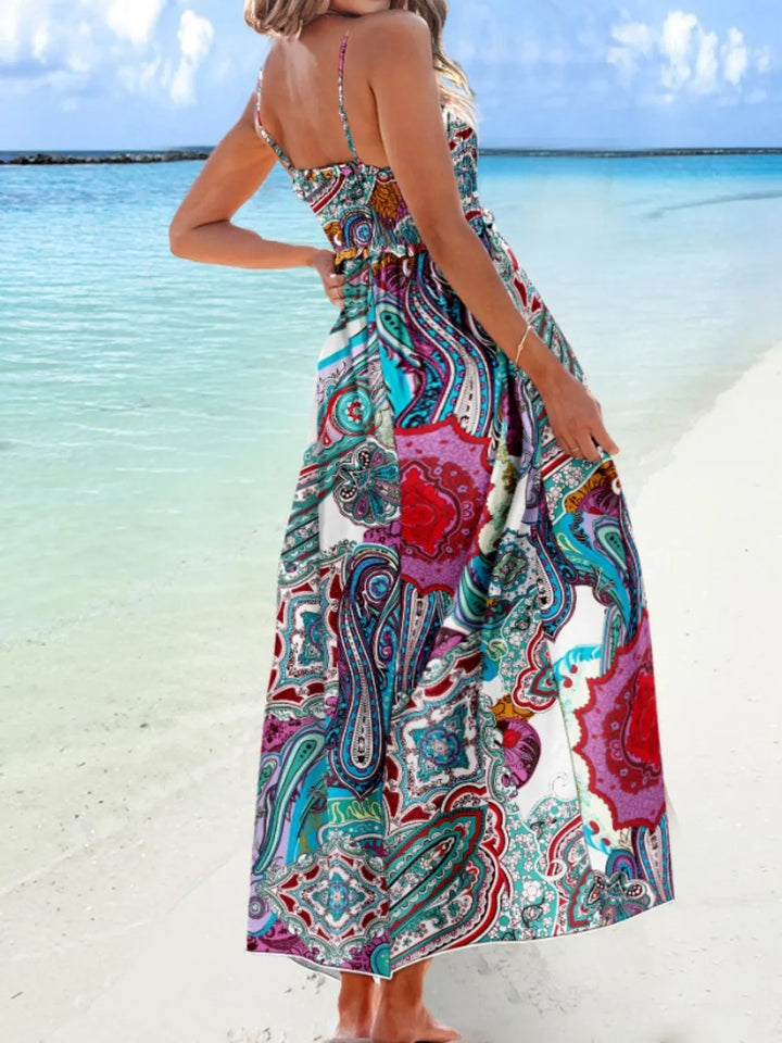 Printed Smocked Maxi Cami Dress | Nikki &amp; Co. Boutique