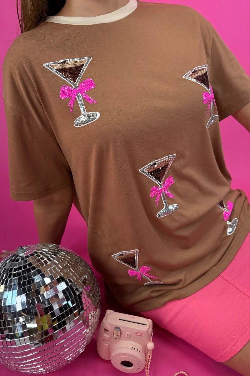 Jess Lea - Espresso Martini Sequin Oversized Tee (NP) - Nikki &amp; Co. Boutique