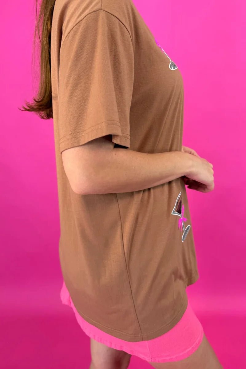 Jess Lea - Espresso Martini Sequin Oversized Tee (NP) - Nikki &amp; Co. Boutique