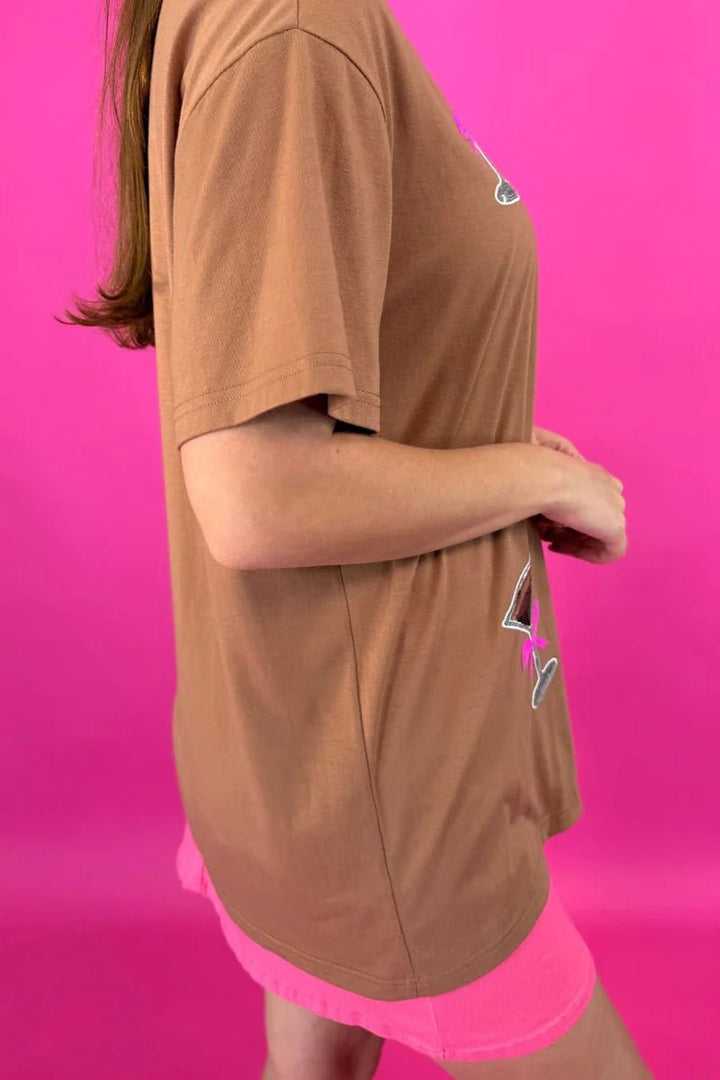 Jess Lea - Espresso Martini Sequin Oversized Tee (NP) - Nikki &amp; Co. Boutique