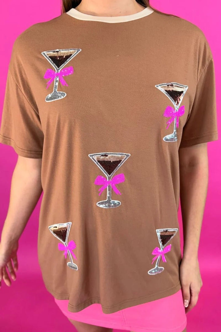 Jess Lea - Espresso Martini Sequin Oversized Tee (NP) - Nikki &amp; Co. Boutique