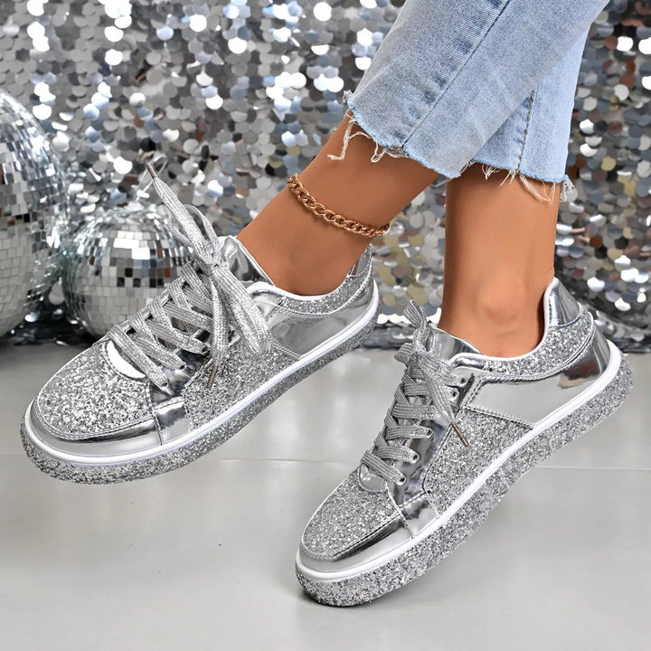 Sequin Lace Up Sneakers | Nikki &amp; Co. Boutique