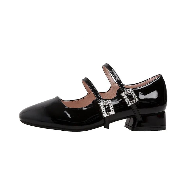 Block Heel Buckle Mary Jane Shoes - Nikki and Co Boutique