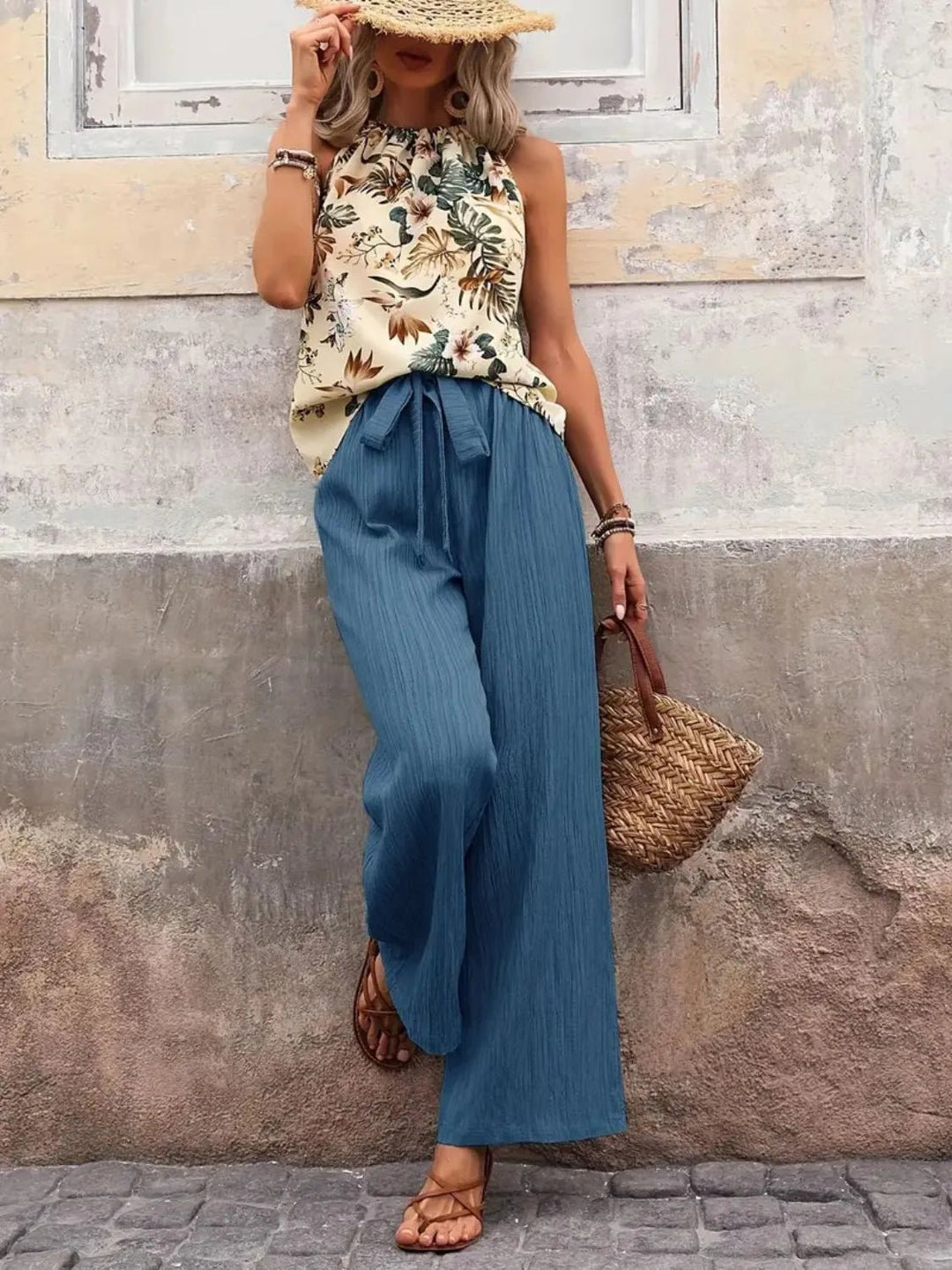 Printed Tank Tops and Wide Leg Pants Sets | Nikki &amp; Co. Boutique