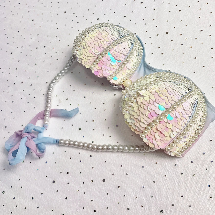 Mermaid Sequin Corset High Quality Multi Styles Mermaid Bra Suitable For Free Diving Oceanarium Performance Mermaid Bra