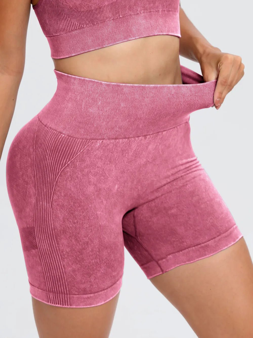Washed High Waist Active Shorts - Nikki and Co Boutique