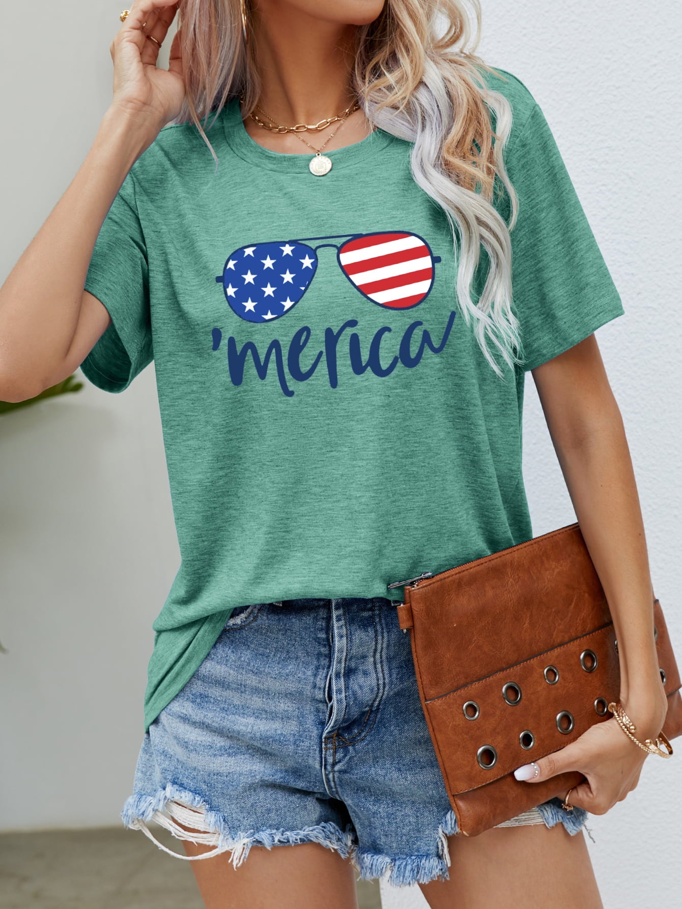 US Flag Glasses Graphic Tee - Nikki and Co Boutique