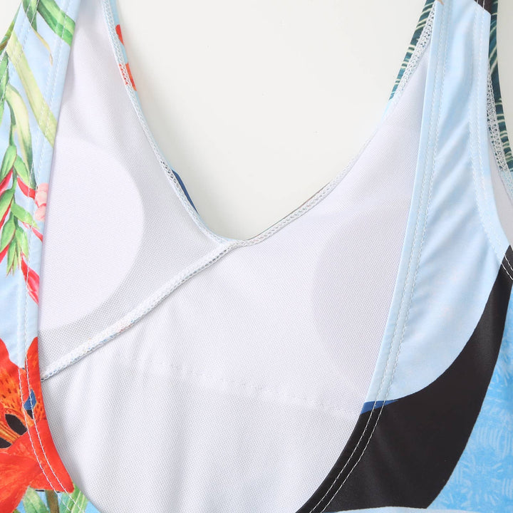 Open Back Wrap Front, One Piece Swimsuit with Cover Up (NP) - Purple / Pink | Nikki &amp; Co. Boutique