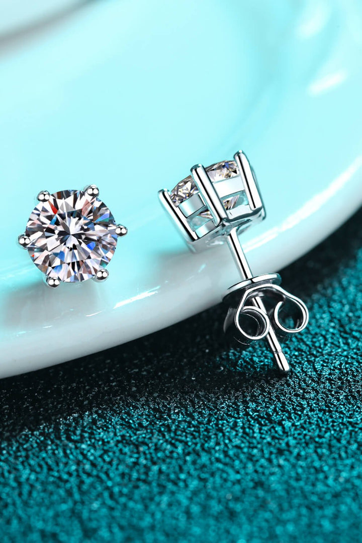 Adored Moissanite Stud Earrings - Nikki &amp; Co. Boutique