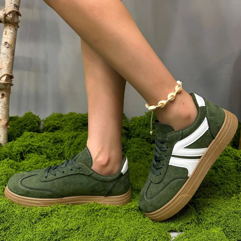 Lace Up Round Toe Contrast Sneakers | Nikki &amp; Co. Boutique