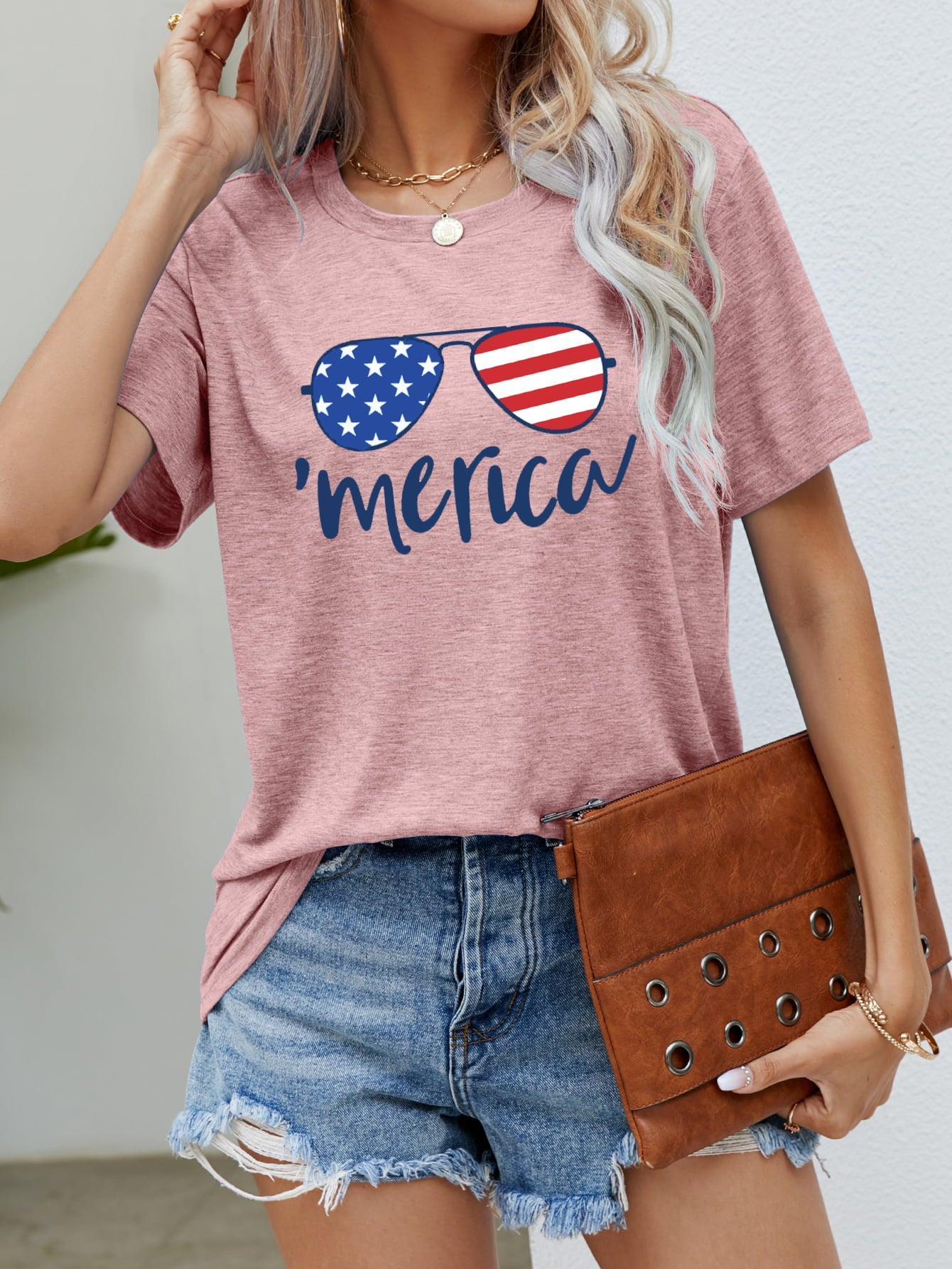 US Flag Glasses Graphic Tee - Nikki and Co Boutique