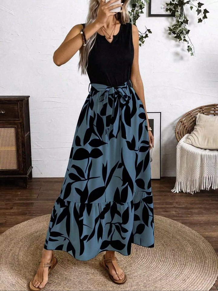 Sleeveless Floral Print Maxi Dress in Black - Nikki &amp; Co. Boutique