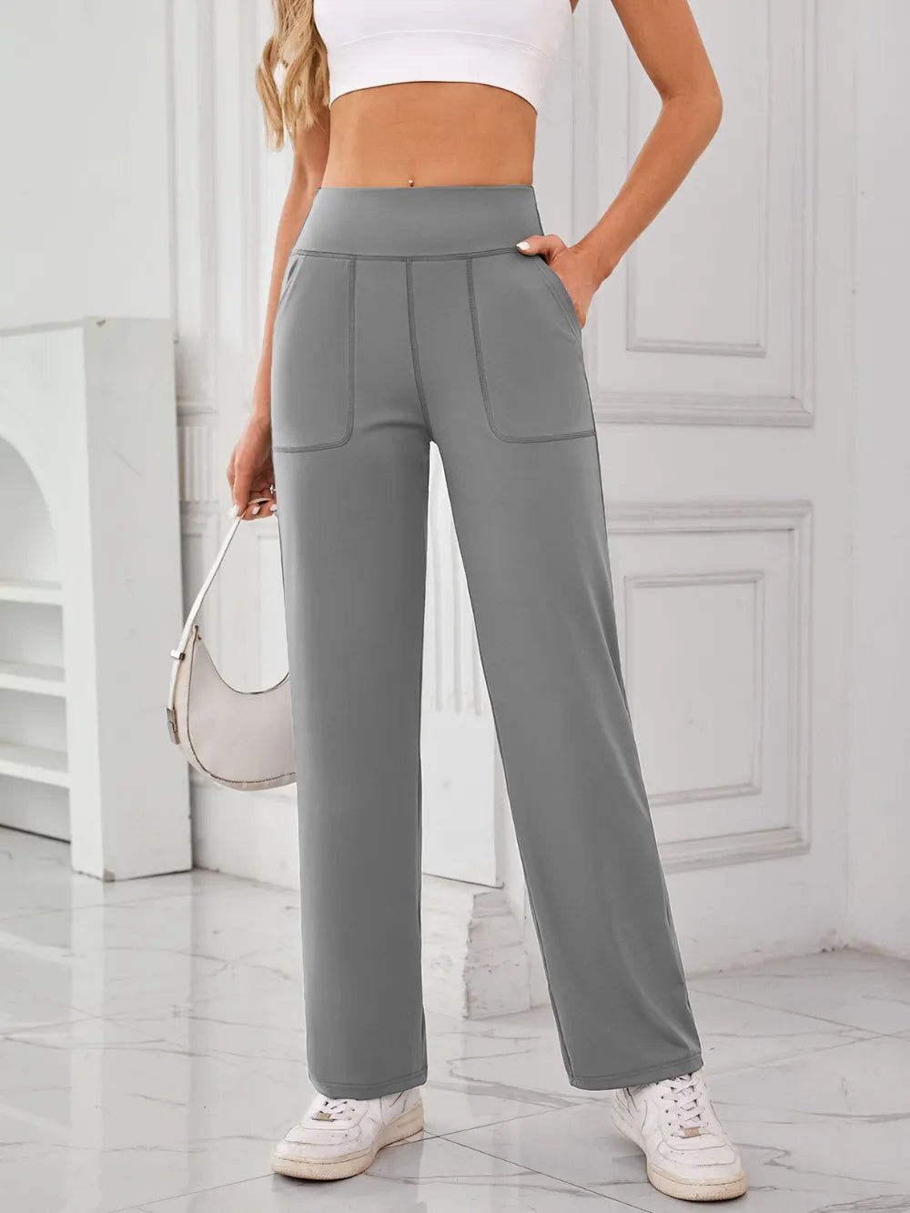 Lovelet High Waist Active Pants with Pockets - Nikki and Co Boutique