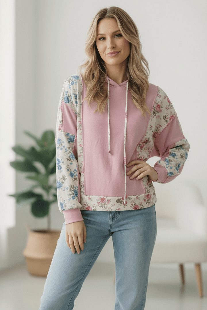 Sweet Spring Blossoms Color Block Hoodie | Nikki &amp; Co. Boutique