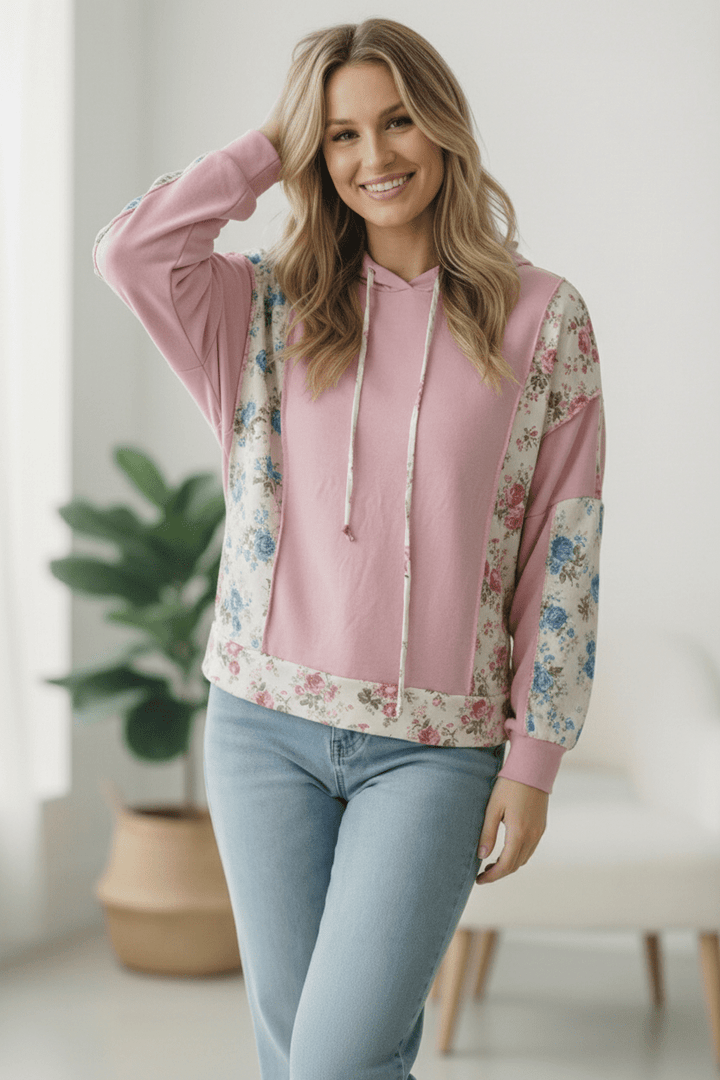 Sweet Spring Blossoms Color Block Hoodie | Nikki &amp; Co. Boutique