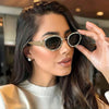 Rhinestones Decor Oval Sunglasses - Nikki and Co Boutique