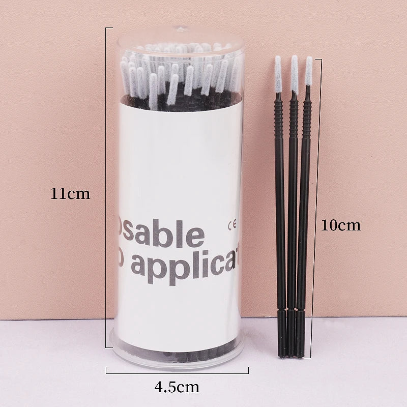 100 Pcs Dental Disposable, Micro Applicator Brushes - Long Head Brush, Bendable Sticks for Makeup Dentistry Care - Teeth Cleaning Tools