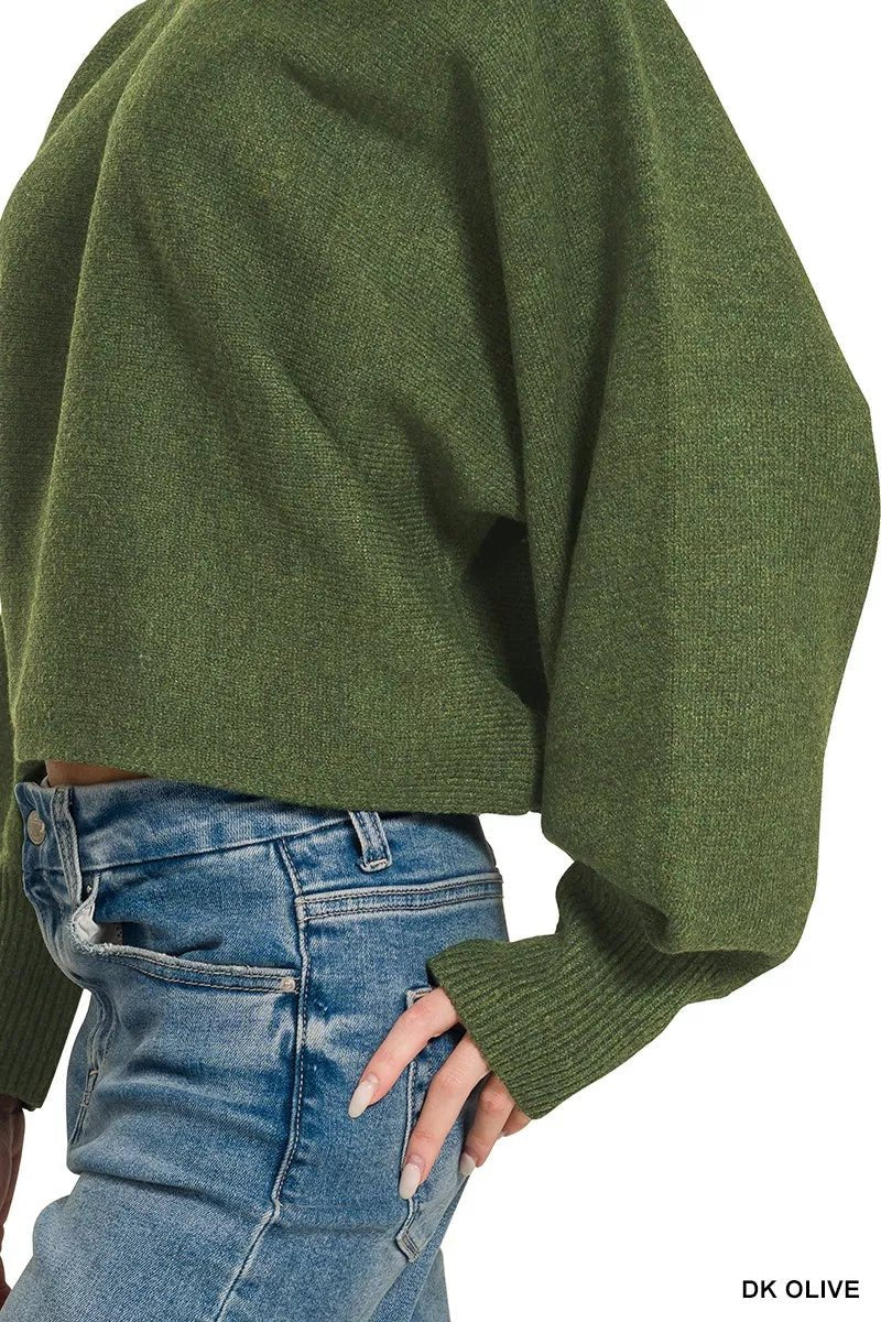 Zenana Boat Neck Balloon Sleeve Sweater - Nikki &amp; Co. Boutique