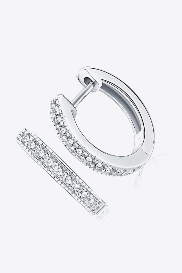 Inlaid Moissanite Hoop Earrings - Nikki &amp; Co. Boutique