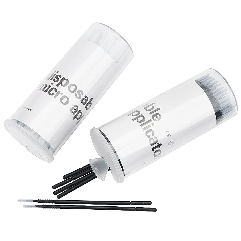 100 Pcs Dental Disposable, Micro Applicator Brushes - Long Head Brush, Bendable Sticks for Makeup Dentistry Care - Teeth Cleaning Tools