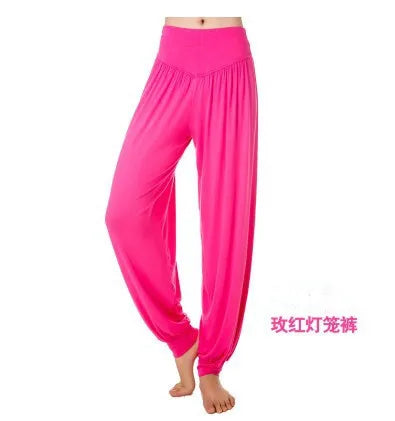 New Casual Loose Leisure Dance Long Modal Pants Loose Sports Pants Soft Women Solid Bloomers Fitness Sports Yoga Pantss