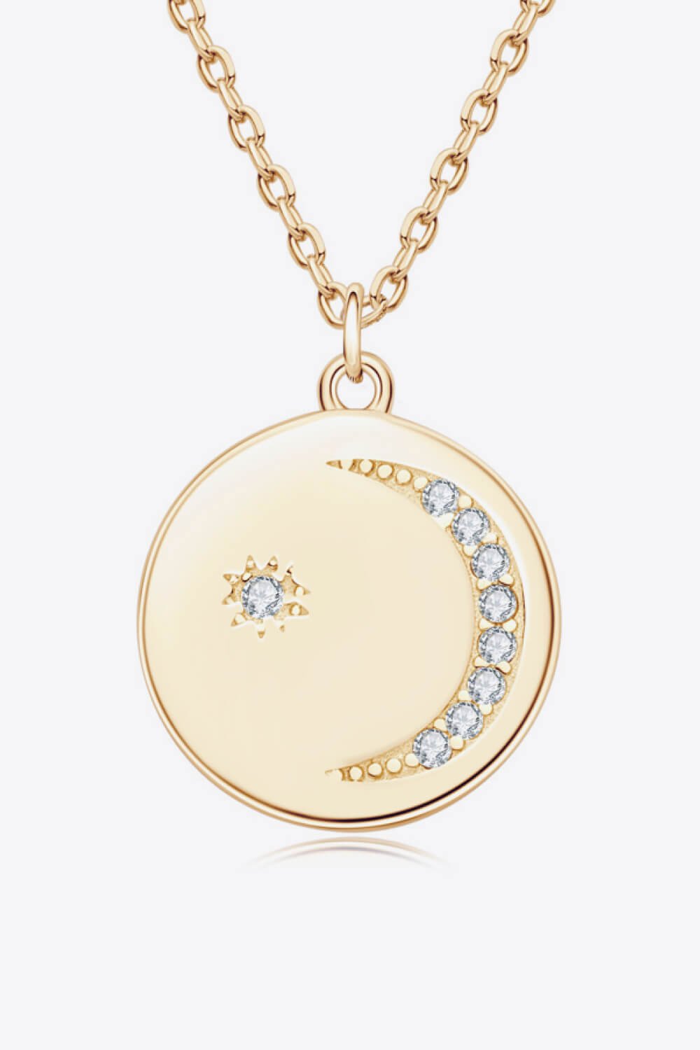Moissanite Round Pendant Necklace — Gold &amp; Silver - Nikki &amp; Co. Boutique