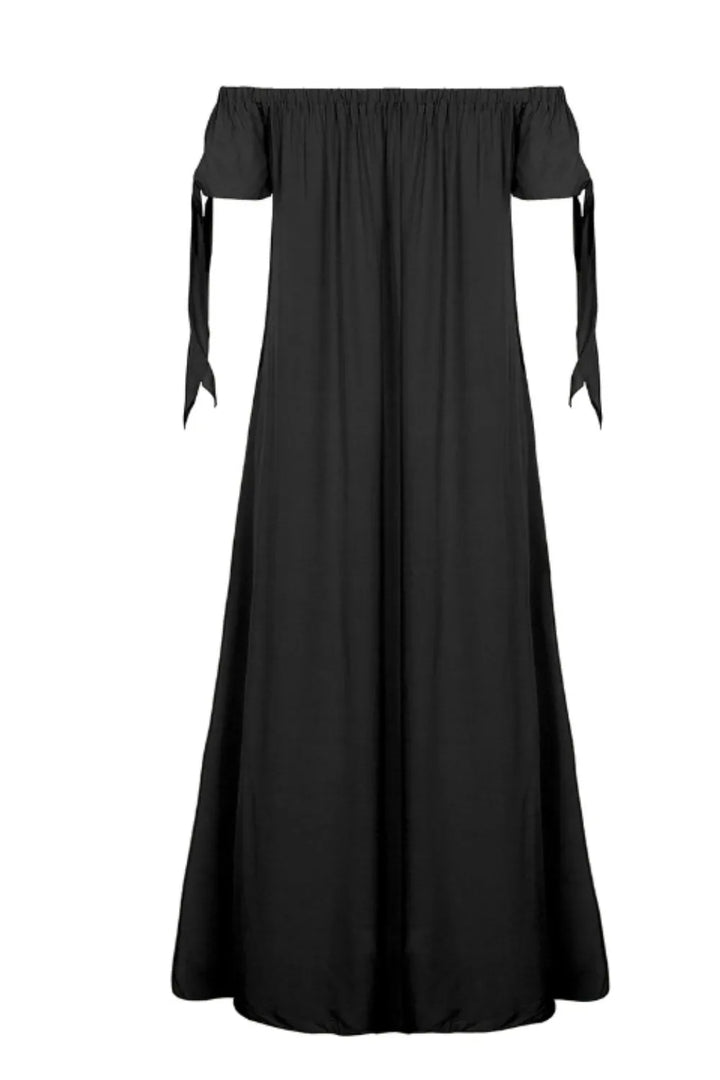 Slit Off Shoulder Shorts Sleeve Midi Dress | Nikki &amp; Co. Boutique