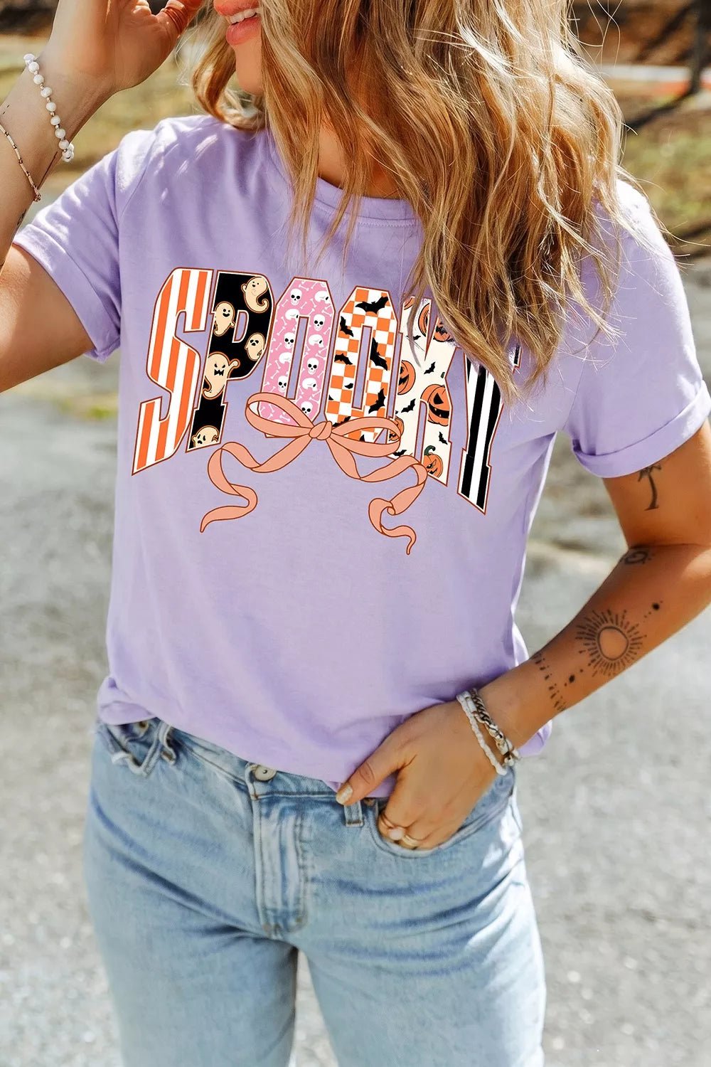 Halloween Spooky Letter Graphic T-Shirt, S-2XL - Nikki &amp; Co. Boutique