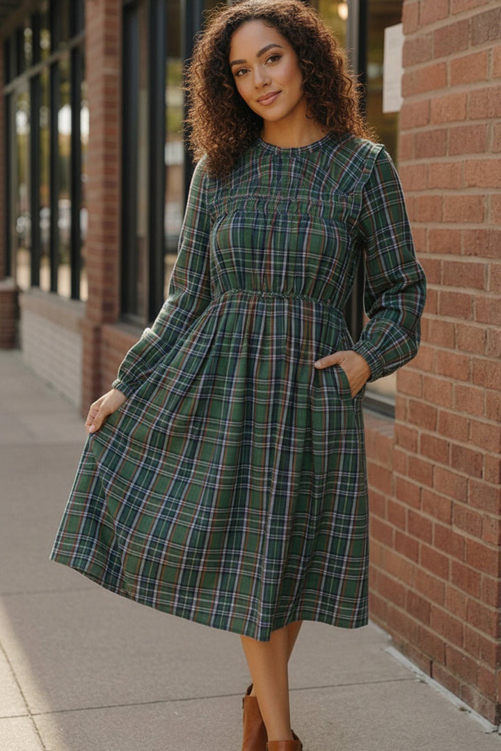 Cedar Lane Plaid Midi Dress | Nikki &amp; Co. Boutique