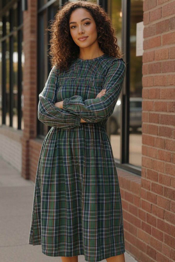 Cedar Lane Plaid Midi Dress | Nikki &amp; Co. Boutique