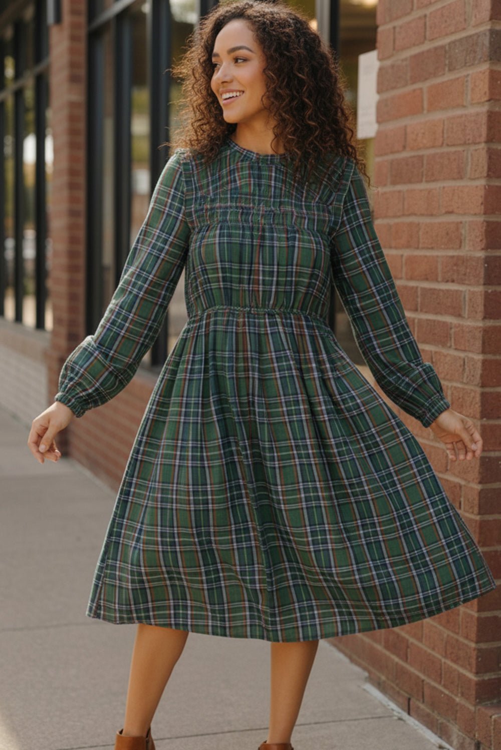 Cedar Lane Plaid Midi Dress | Nikki &amp; Co. Boutique